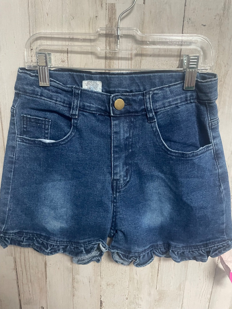 DENIM BOUTIQUE RUFFLE TRIM JEAN SHORTS, GIRL 10/12