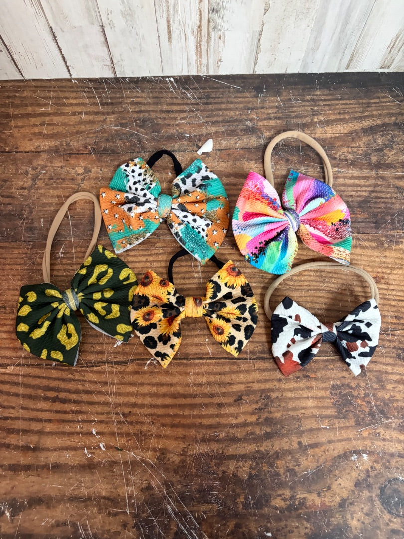 MULTI 5 PC HEADBAND BOW SET