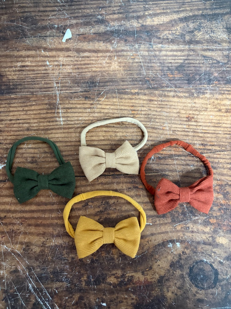 NEUTRALS 4PC CORDUROY BOW SET