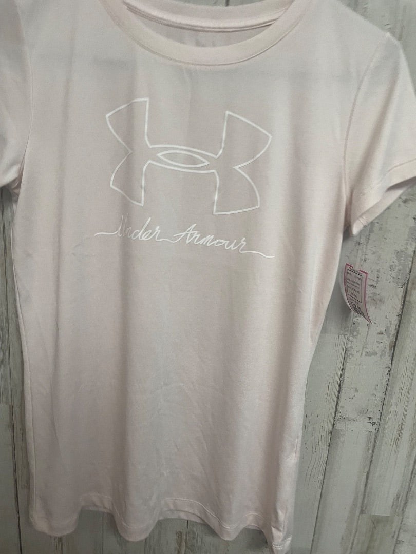 LIGHT PINK UNDER ARMOUR DRY FIT LOGO TEE, LADIES XS