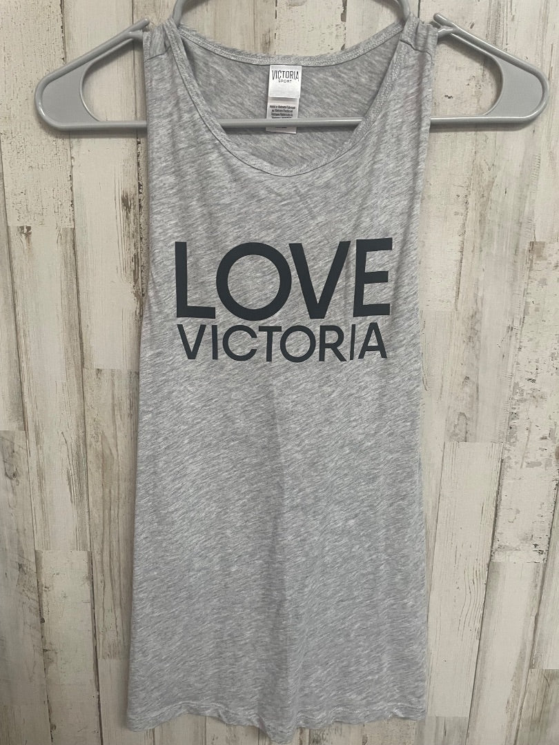 GREY VICTORIAS SECRET LOVE VICTORIA TANK, LADIES XS