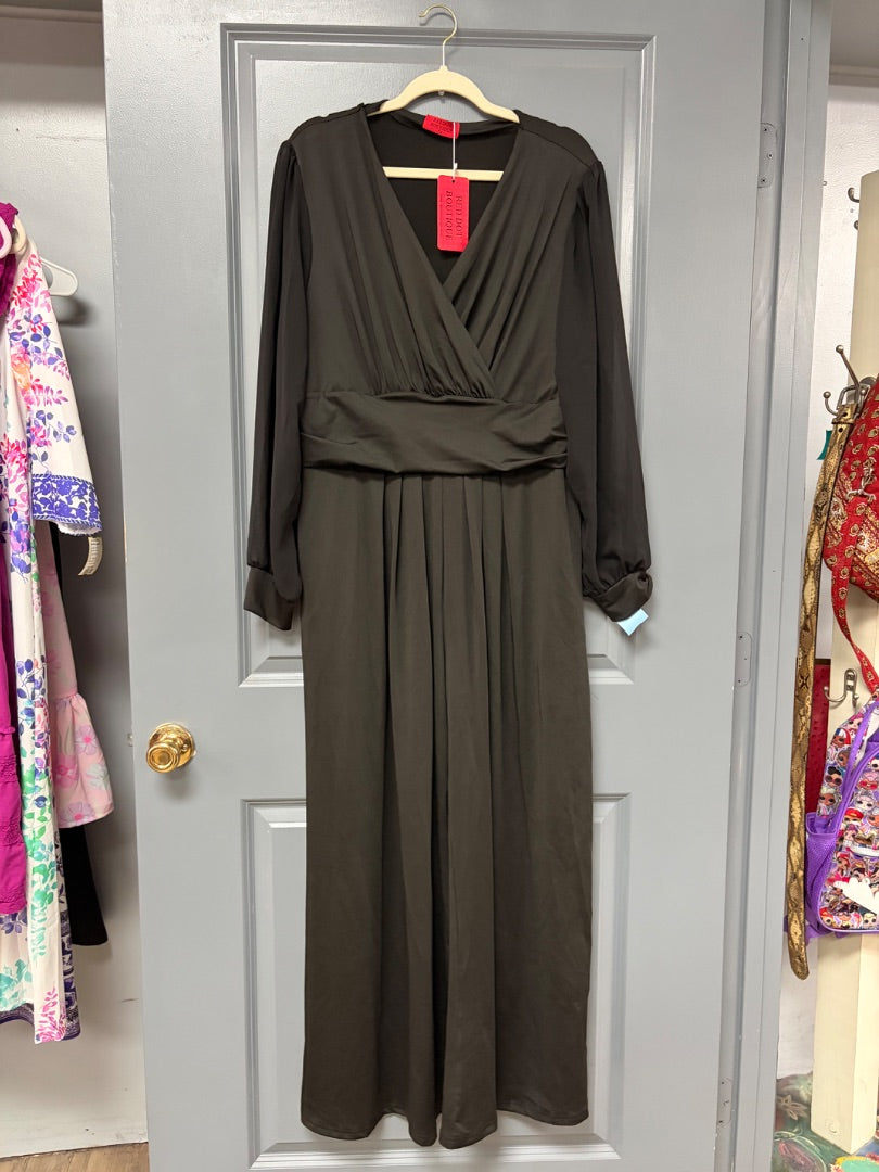 BLACK RED DOT NEW SHEER SLEEVE ROMPER, LADIES 2X