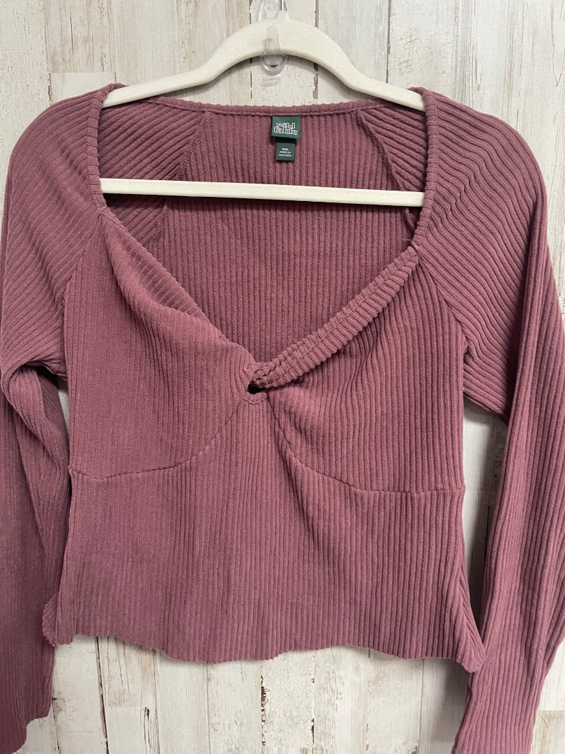 PLUM WILD FABLE RIBBED TWIST TOP, LADIES 2X