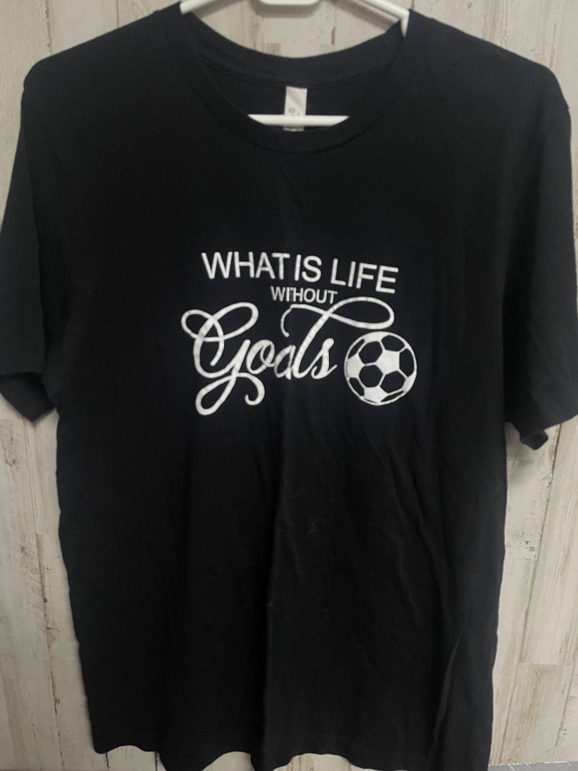 BLACK BELLA SOCCER LIFE TEE, LADIES L
