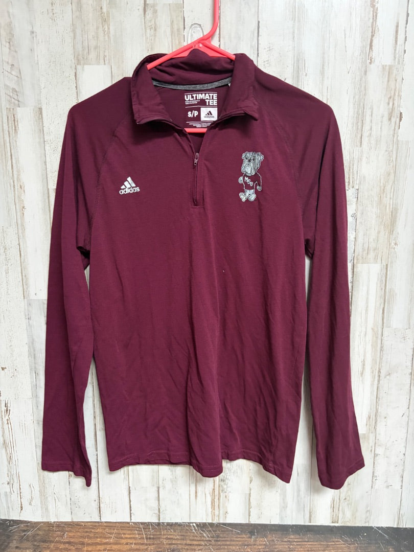 MAROON ADIDAS MSU PULLOVER, BOY ADULT S