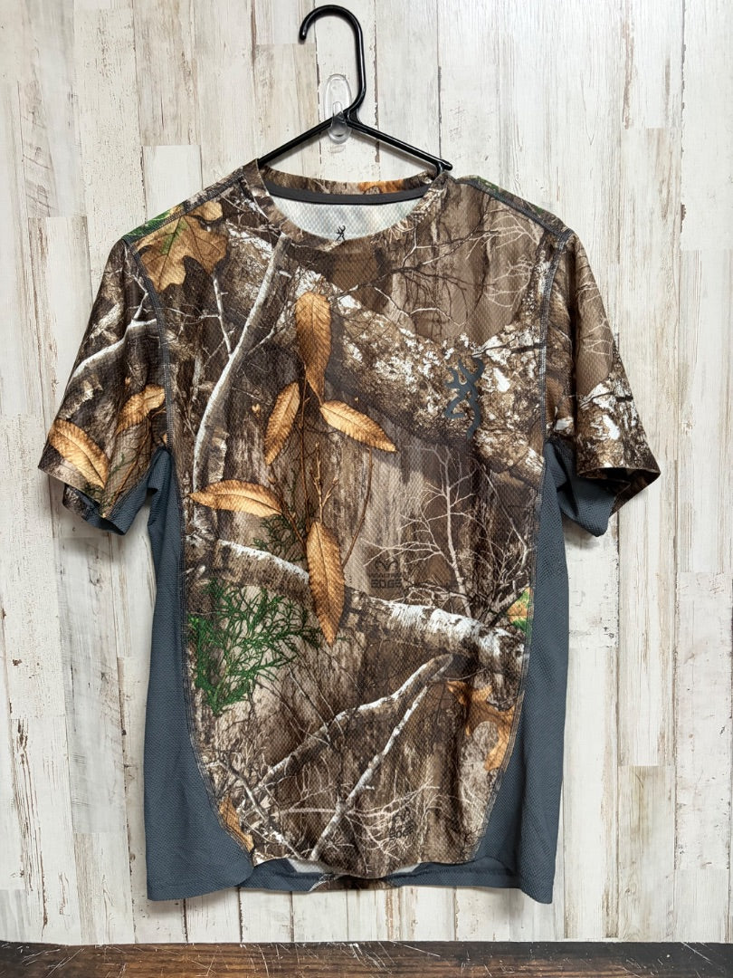 OLIVE BROWNING DRY FIT CAMO TEE, BOY ADULT S