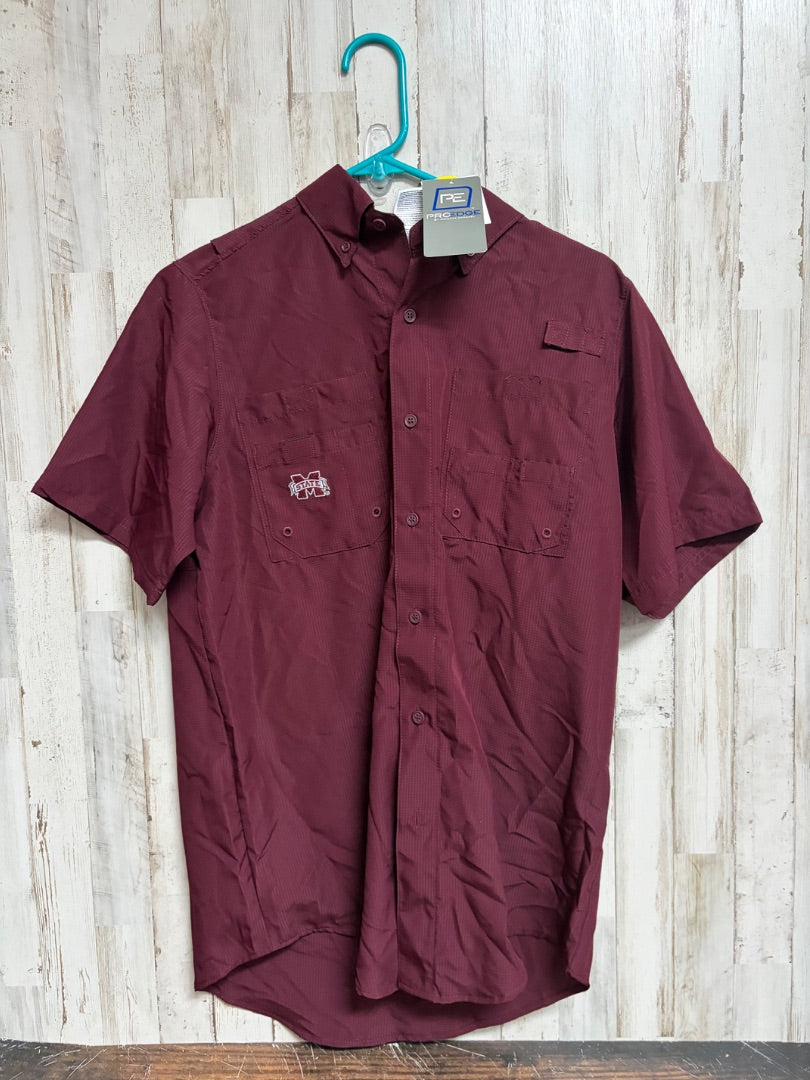 MAROON PRO EDGE NEW MSU FISHING BUTTON UP, BOY ADULT S