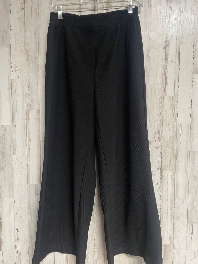 BLACK UMGEE RIBBED WIDE LEG PANTS, LADIES L