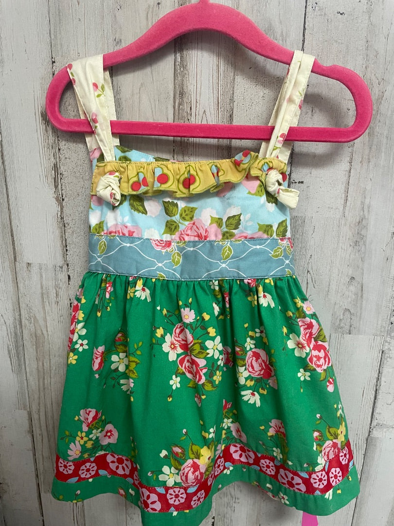 GREEN MATILDA JANE FLORAL TIER DRESS, GIRL 2T