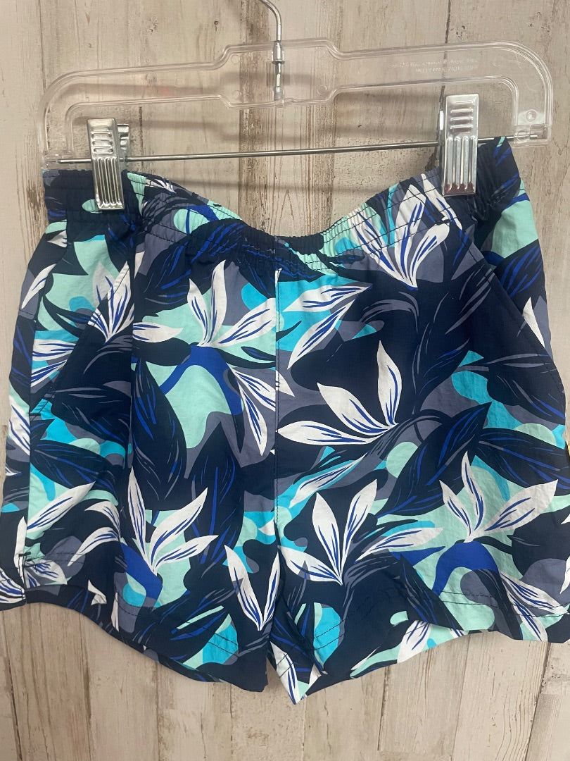BLUE PALM LEAF/FLOWER SWIM SHORTS, BOY 8
