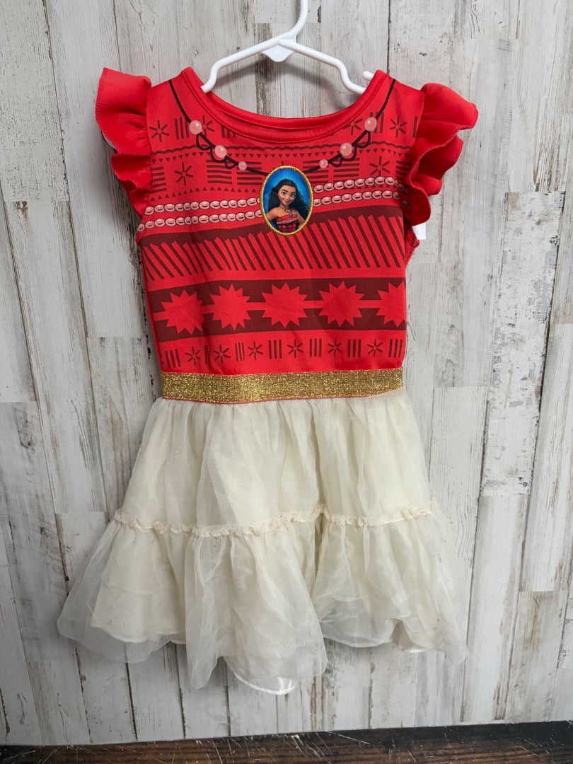 RED DISNEY MOANA DRESS, GIRL 3T