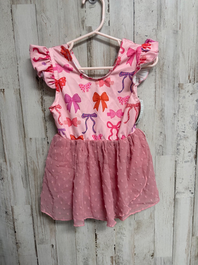 PINK BOW TUTU LEOTARD, GIRL 3T