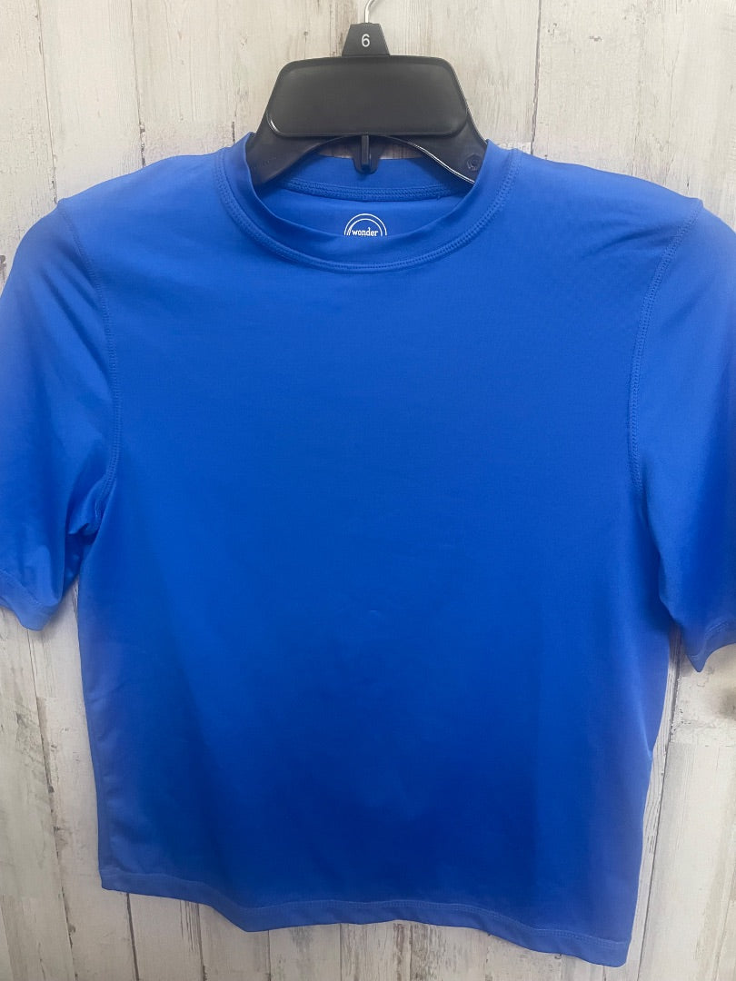 BLUE WONDER NATION SWIM SHIRT, BOYS 10/12
