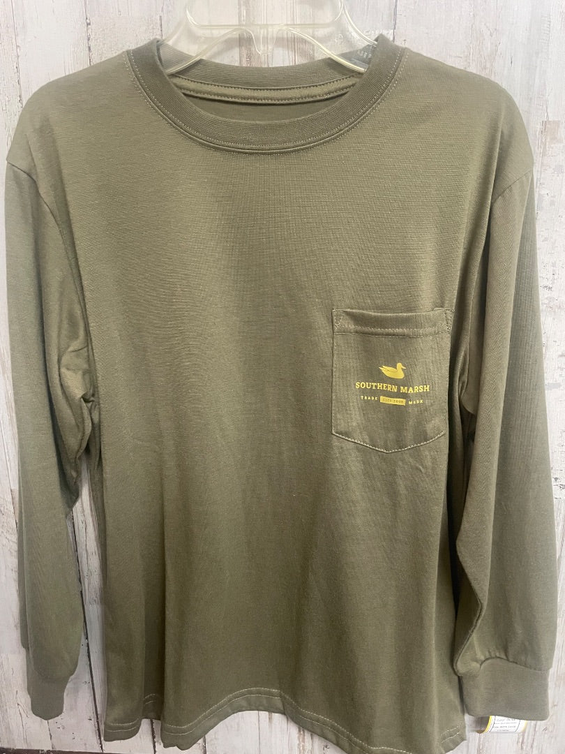 OLIVE SOUTHERN MARSH POCKET TEE, BOYS 14/16
