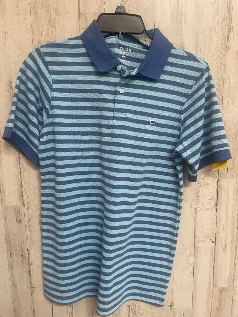 BLUE CROWN & IVY STRIPED POLO, BOYS 14/16