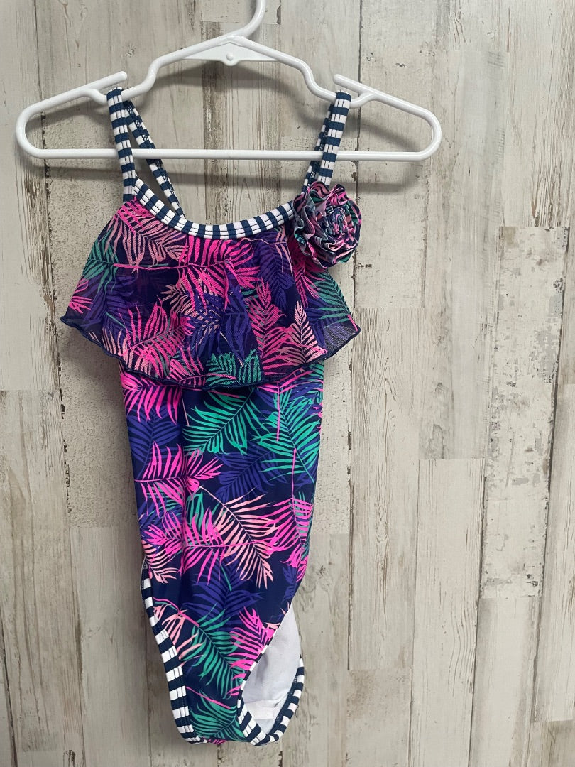 BLUE/PINK BIG CHILL PALM LEAF SWIM, GIRL 5/6