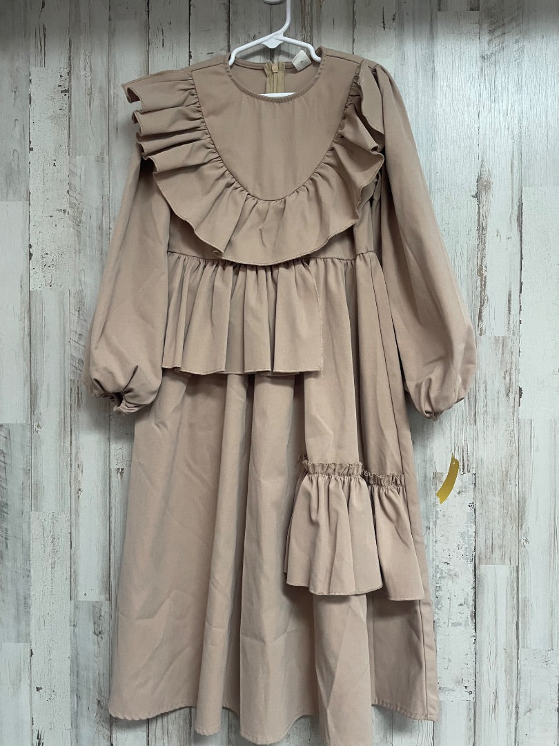 TAN SHEIN RUFFLE TIER MAXI DRESS, GIRL 8