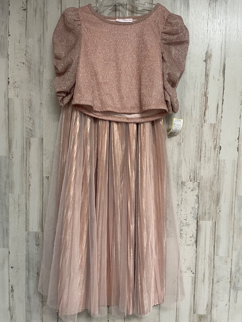 ROSE GOLD BONNIE JEAN SHIMMER 2PC SKIRT SET, GIRL 8