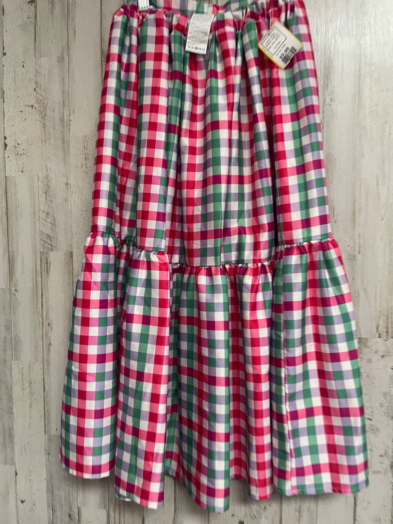 PINK SHEIN GINGHAM MAXI SKIRT, GIRL 11/12
