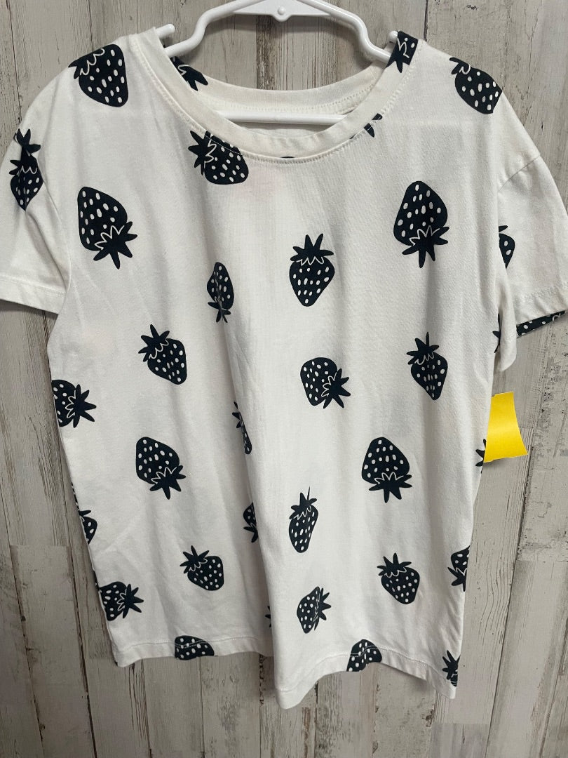 WHITE/BLACK CAT & JACK STRAWBERRY TEE, GIRL 10/12