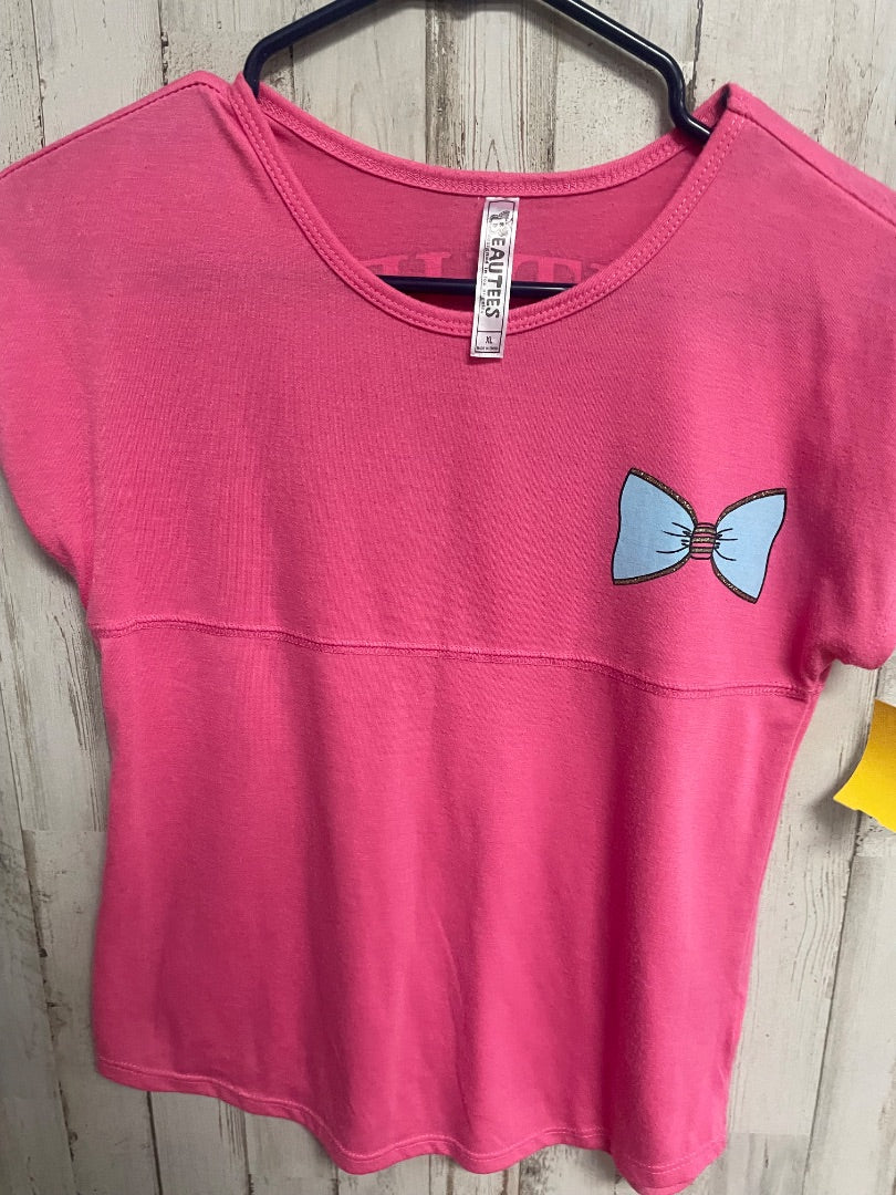 PINK BEAUTEES BOW GLITTER TEE, GIRL 14