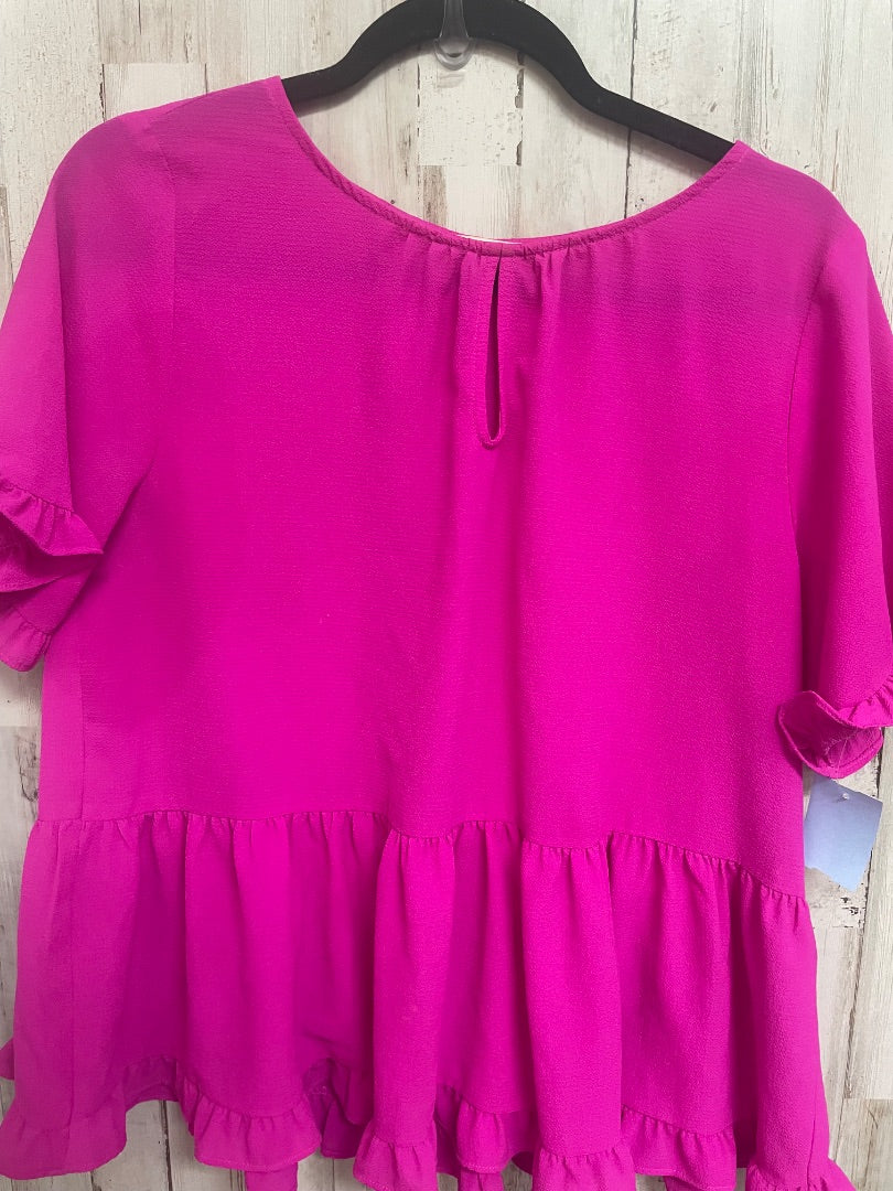 FUCHSIA CARAMELA RUFFLE TRIM TIER TOP, LADIES M