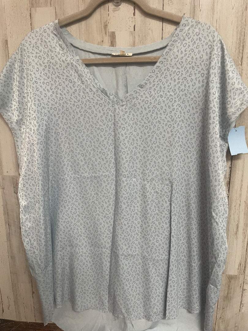 LIGHT BLUE JODIFL CHEETAH SILKY TUNIC, LADIES L