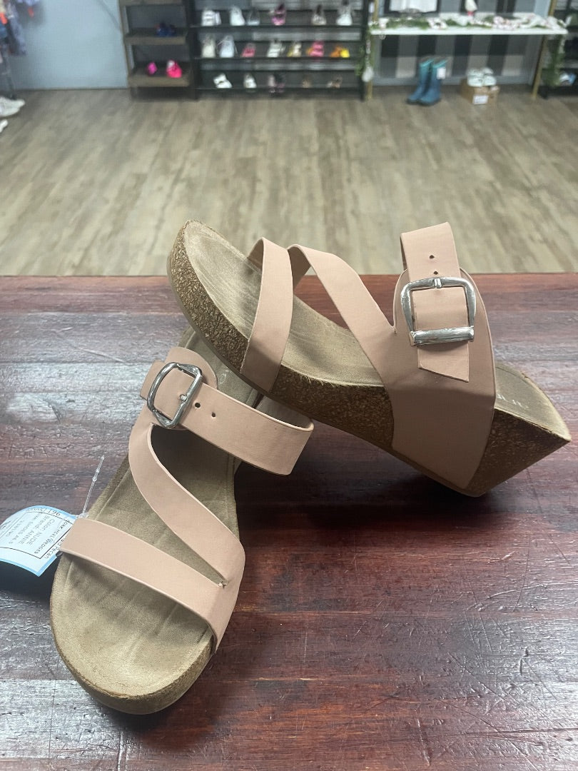 NUDE ANNIE CORK HEEL WEDGES, SHOES A6.5