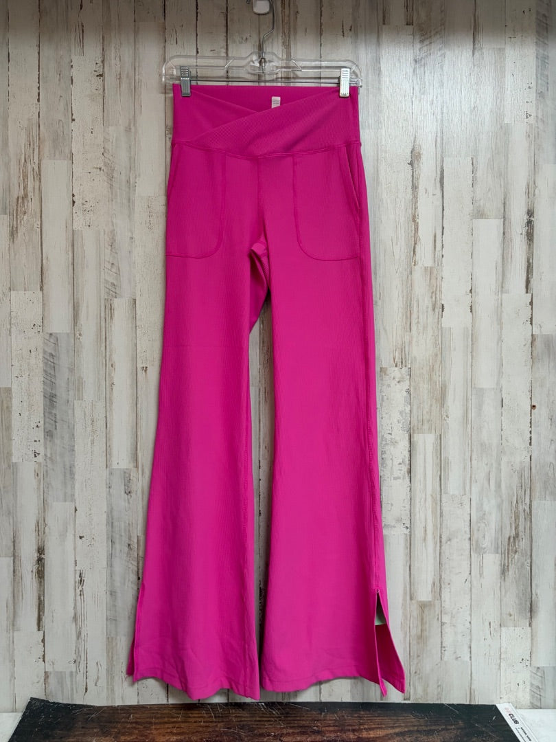 BRIGHT PINK RM RIBBED FLARE LEGGINGS, LADIES M