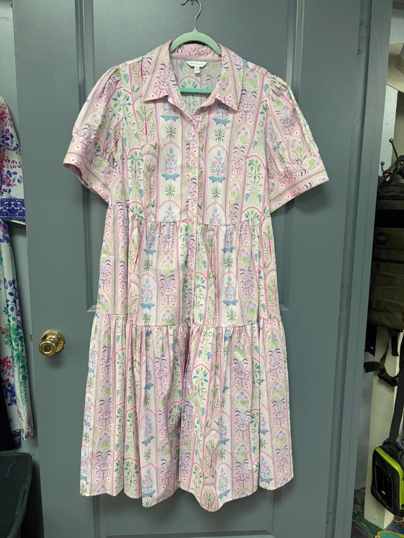 PINK CROWN & IVY FLORAL BUTTON UP DRESS, LADIES XL