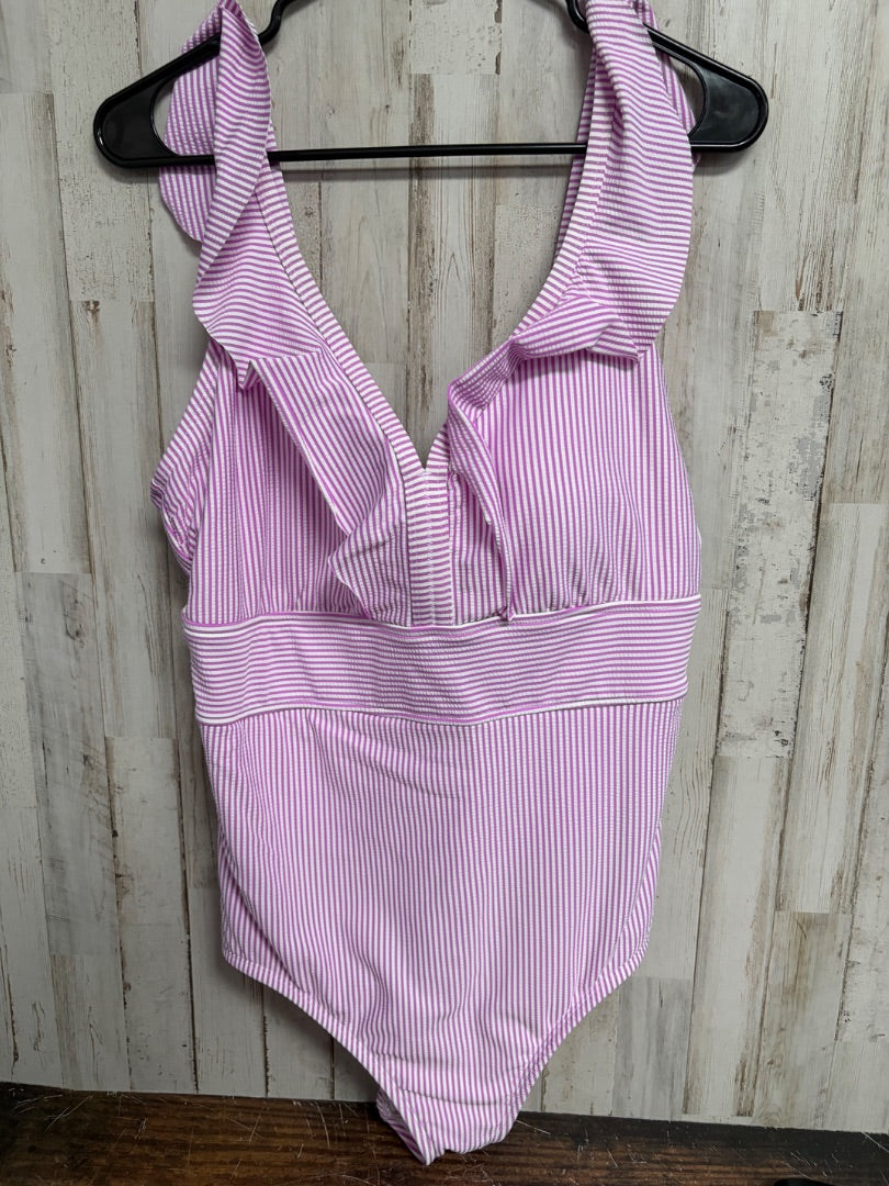 PURPLE TIME AND TRU SEERSUCKER SWIM, LADIES XL