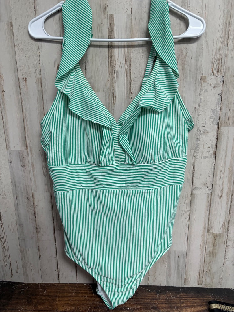 GREEN TIME AND TRU SEERSUCKER SWIM, LADIES XL