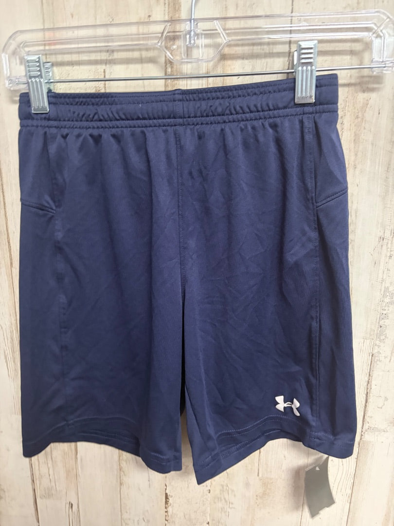 NAVY UNDER ARMOUR DRY FIT SHORTS, BOY 10/12