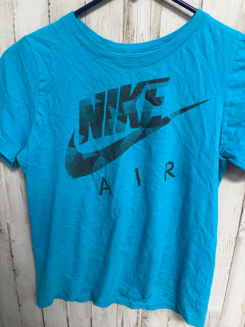 TEAL NIKE LOGO COTTON TEE, BOY 10/12