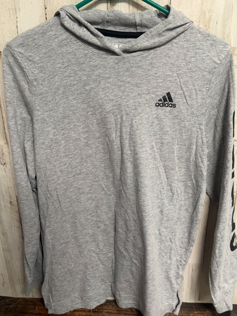 GREY ADIDAS T SHIRT HOODIE, BOY 14/16
