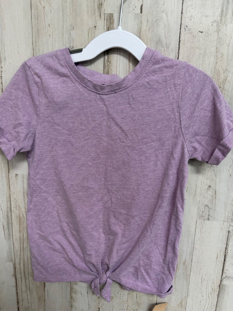 PURPLE GARANIMALS KNOT HEATHERED TEE, GIRL 5T
