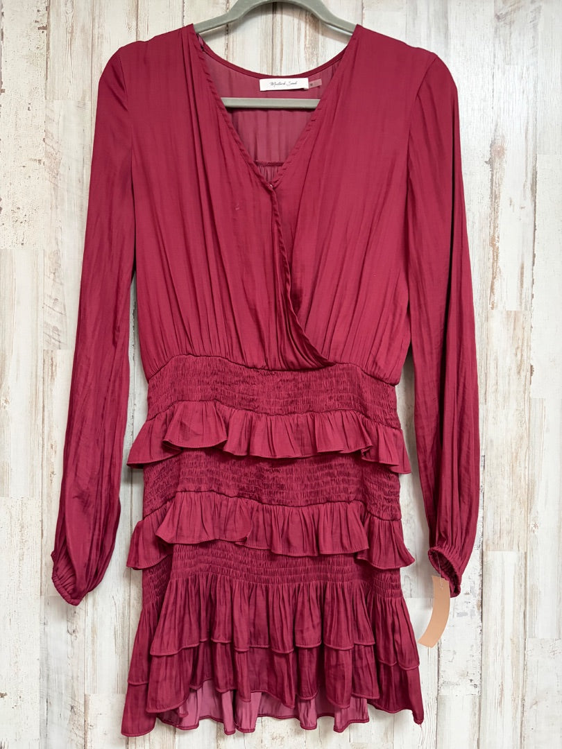 MAROON MUSTARD SEED SILKY TIER DRESS, LADIES M
