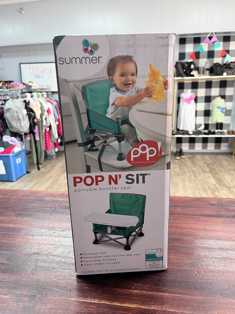 TEAL SUMMER NEW POP N SIT PORTABLE BOOSTER, BABY GEAR