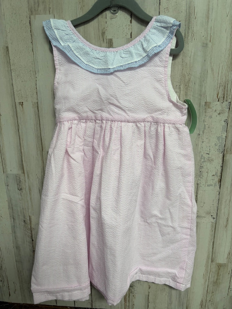 PINK STITCHY FISH SEERSUCKER DRESS, GIRL 8