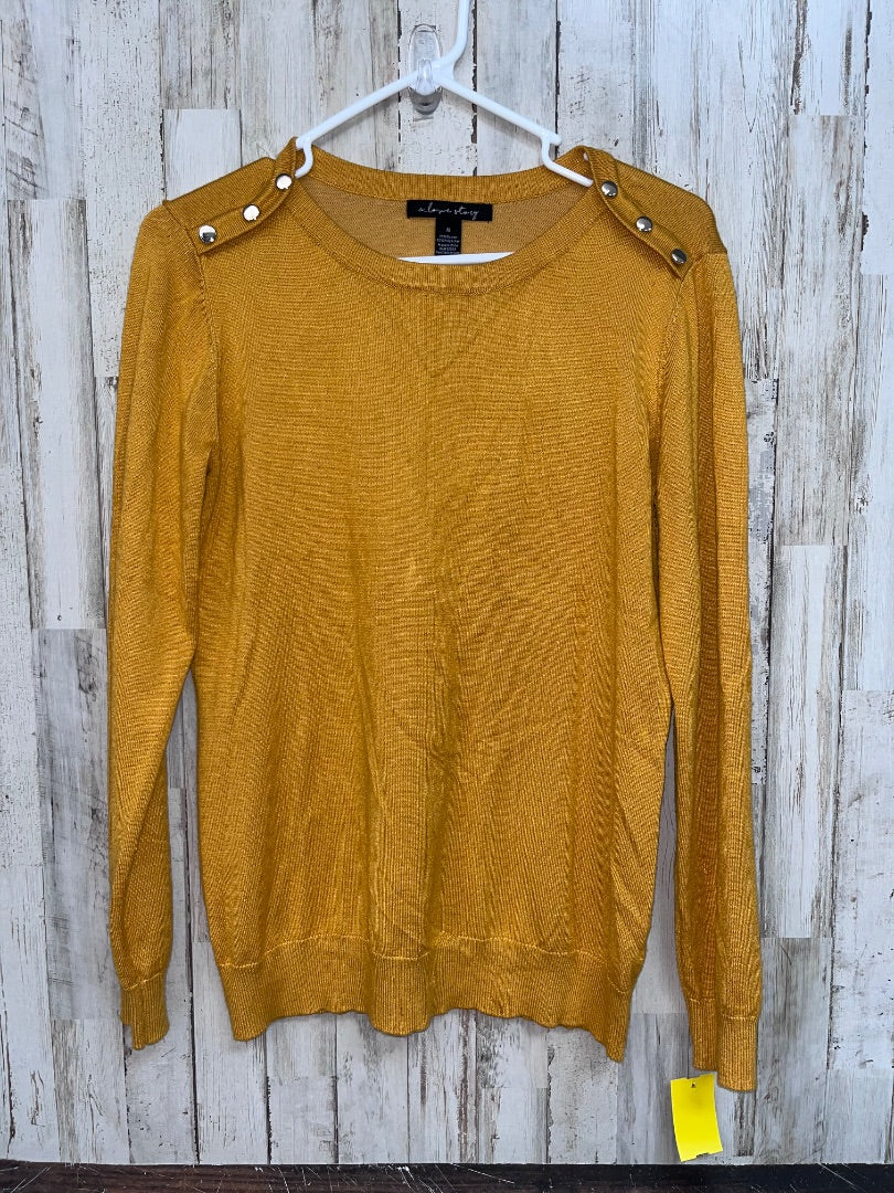 MUSTARD A LOVE STORY BUTTON KNIT TOP, LADIES M
