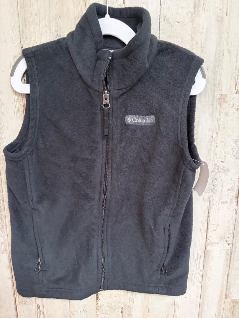 BLACK COLUMBIA FLEECE VEST, BOY 6/7