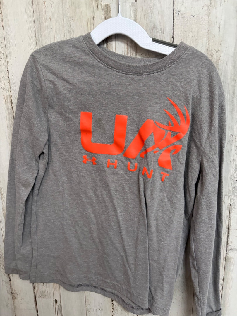 GREY/ORANGE UNDER ARMOUR LOGO HUNT TEE, BOY 8