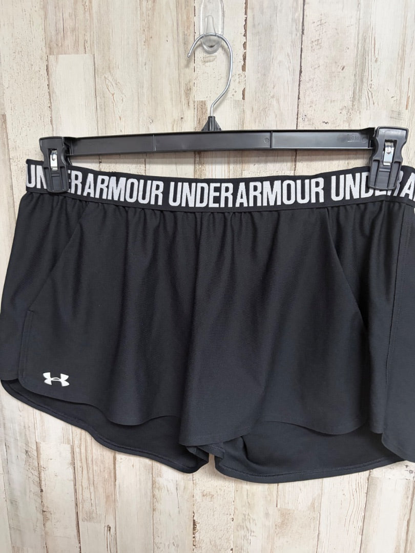 BLACK UNDER ARMOUR RUNNING SHORTS, LADIES 2X
