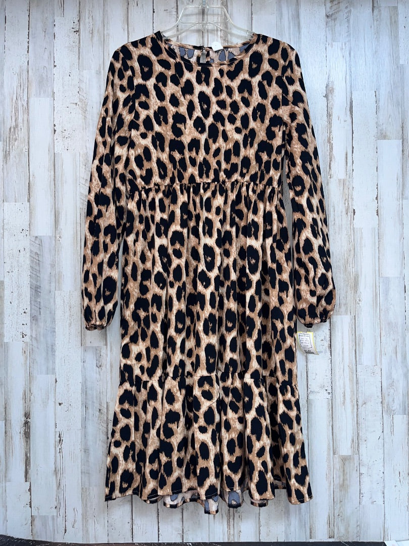 TAN SHEIN LEOPARD TIER DRESS, GIRL 14
