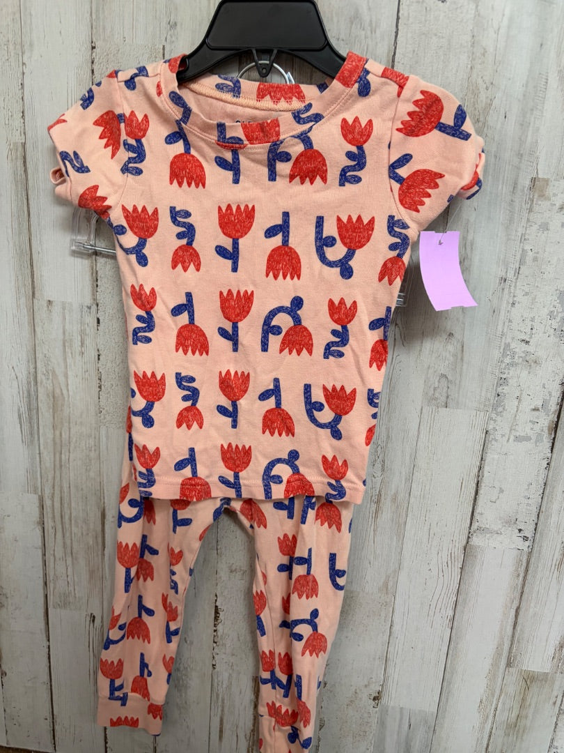 PEACH OLD NAVY FLOWER 2PC PJ SET, GIRLS 2T