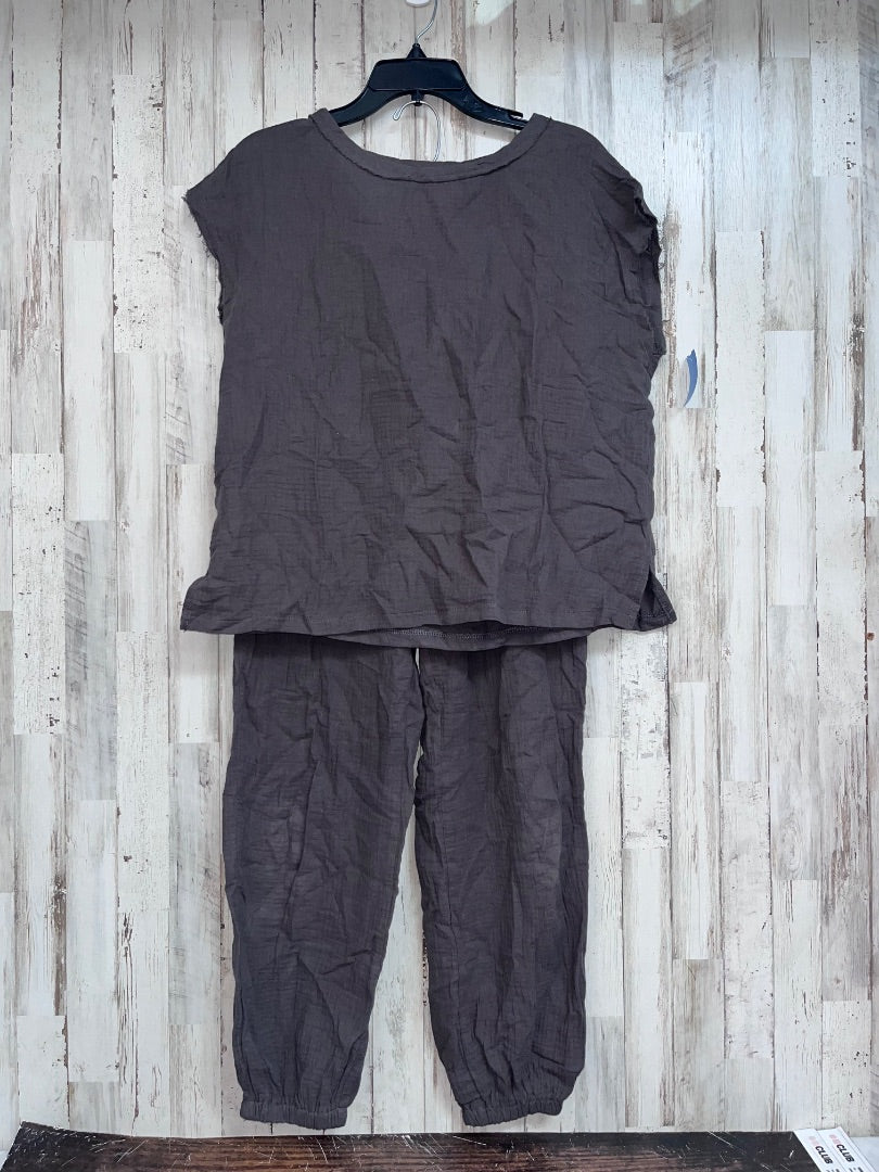 GREY 2PC MUSLIN SET, LADIES M