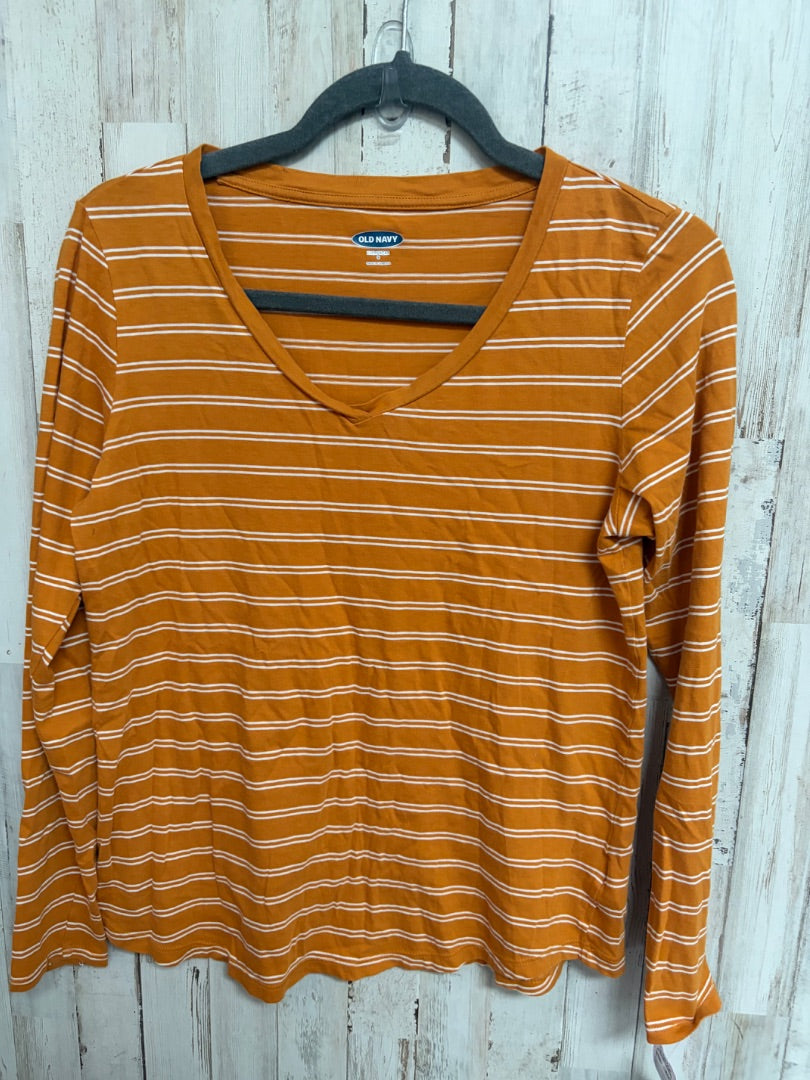MUSTARD OLD NAVY STRIPE VNECK, LADIES S