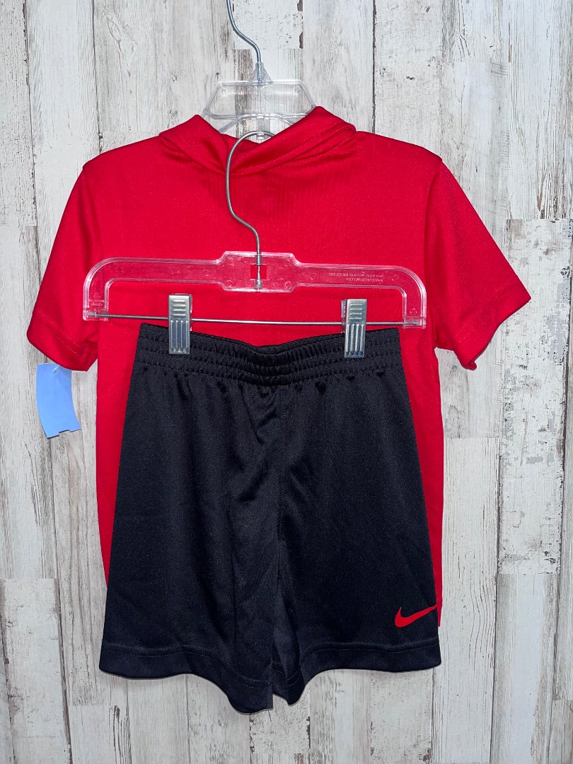 RED/BLACK NIKE 2PC DRY FIT SET, BOY 4T