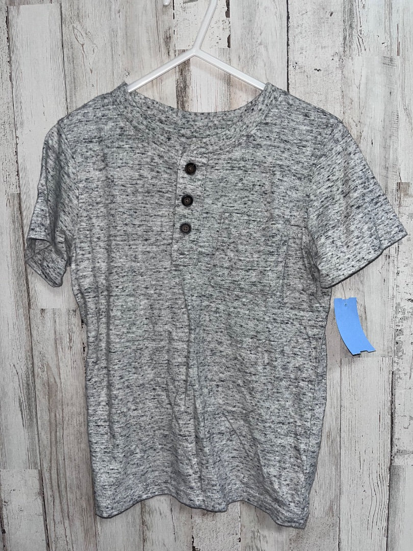 GREY CAT & JACK BUTTON TEE, BOY 4T