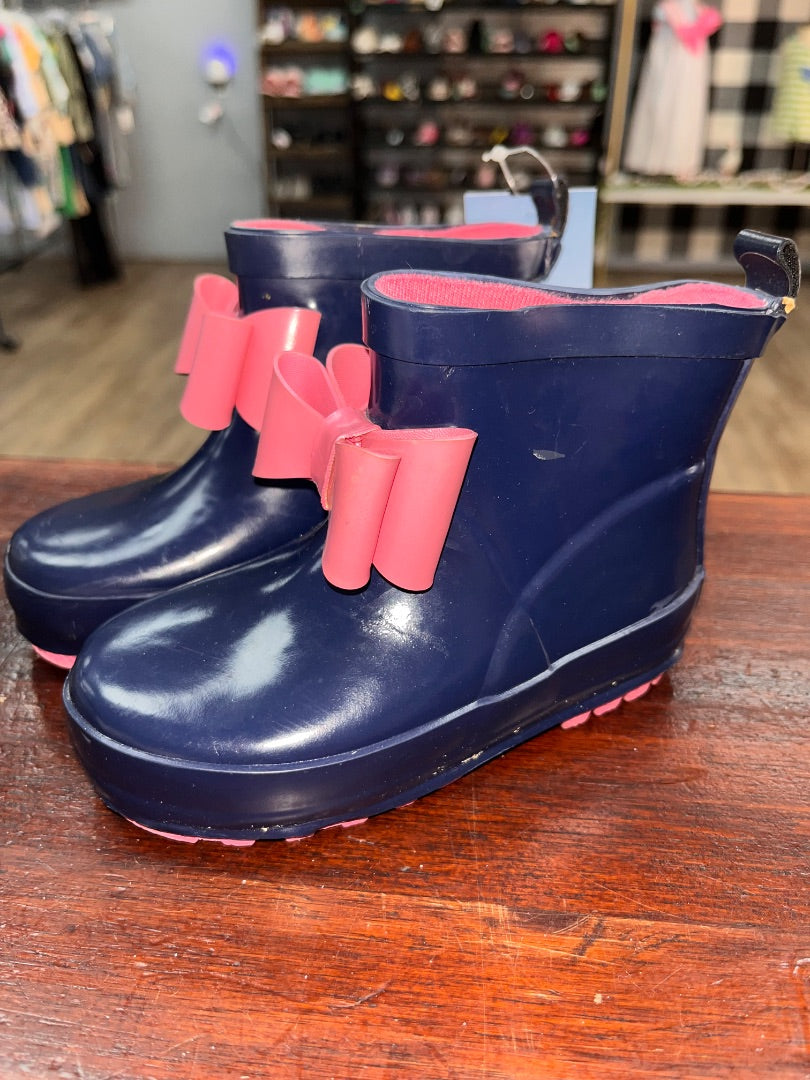 NAVY/PINK CAT & JACK BOW RUBBER BOOTS, SHOES 5/6